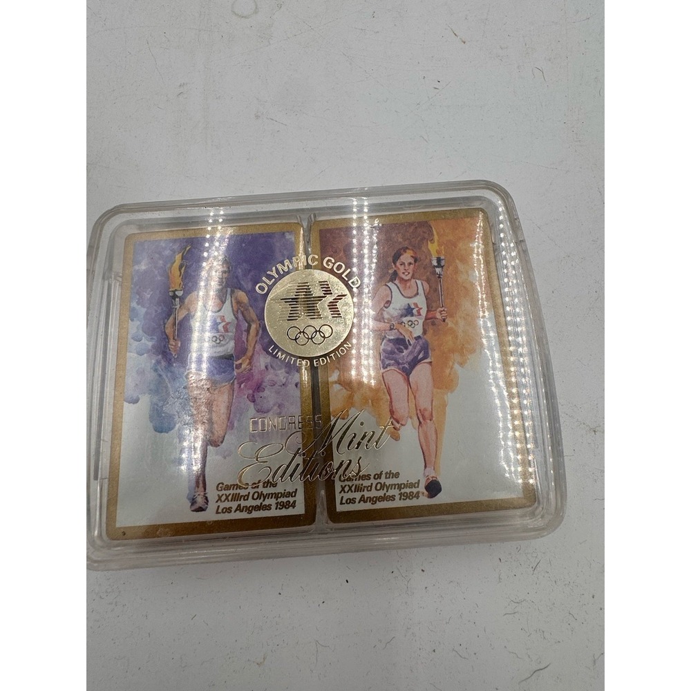 Vintage Olympics Playing Cards Gold Los Angeles 1984 Version 1 Two Decks Sealed